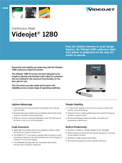 Specificații Tehnice Videojet 1280 / EN